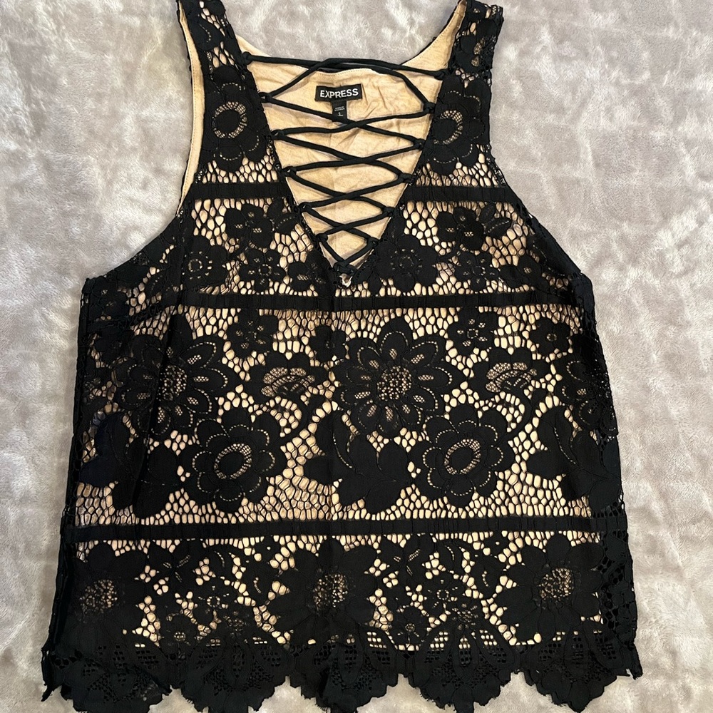 Black lace tank top